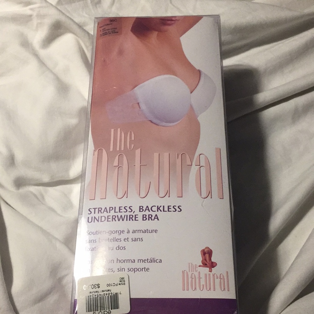 Strapless, backless underwire bra